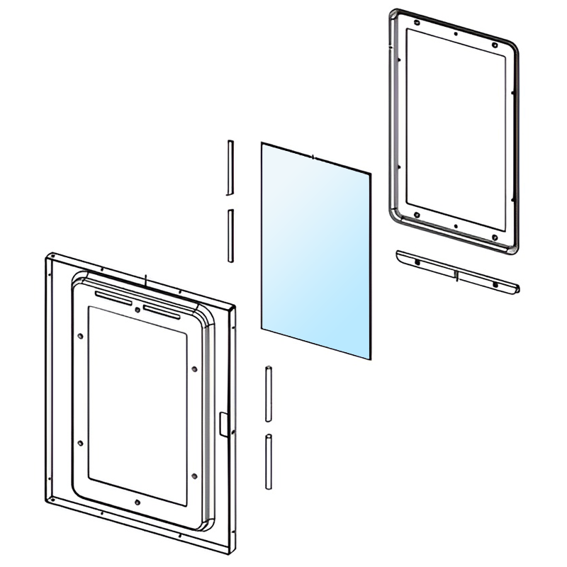 Cadel - Glass and inner frame with gaskets for stove door|Ulma AB
