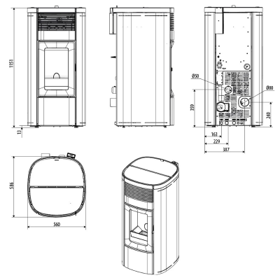 Poêle à granulés à poche d'eau MCZ Musa 18/24 Hydromatic|Ulma AB