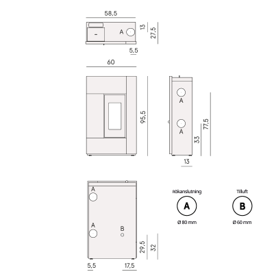Pelletskamin CADEL Spirit 5 kW|Ulma AB