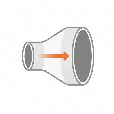 Nobis Duct adapter Ø60mm to 80mm pipe