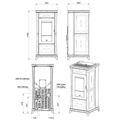Pelletskamin Nobis A10 Classic Plus|Ulma AB