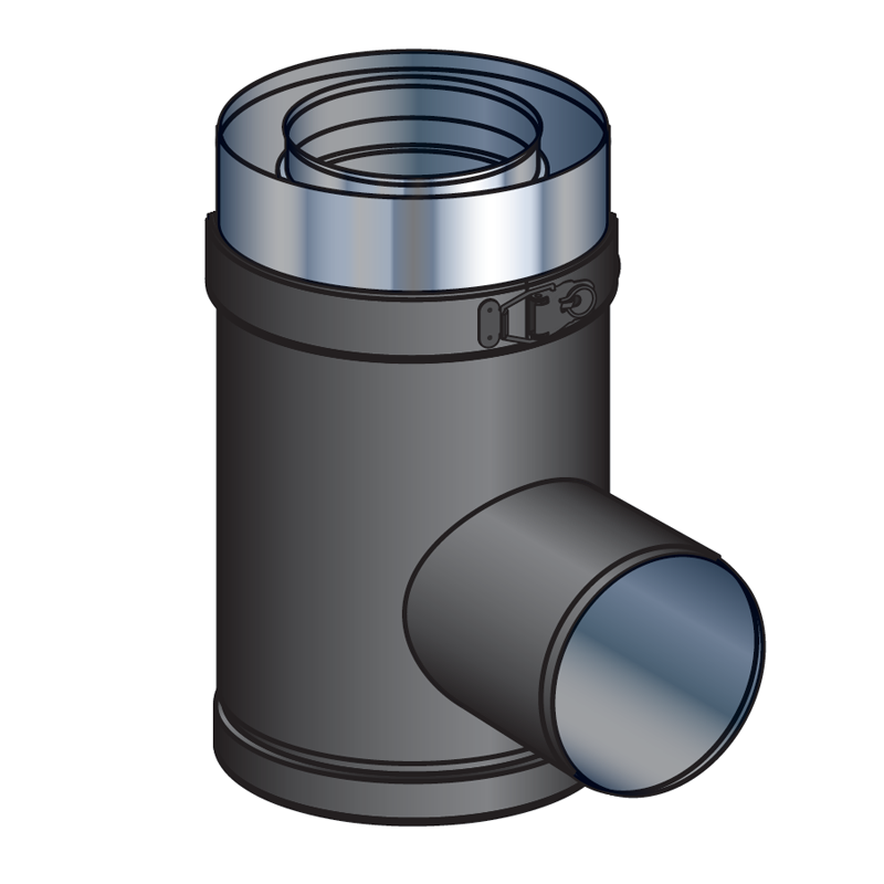 Prise de fumée concentrique au conduit ⌀80/130mm (noir)|Ulma AB