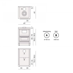 Wood cooker CADEL Kook 60cm|Ulma AB