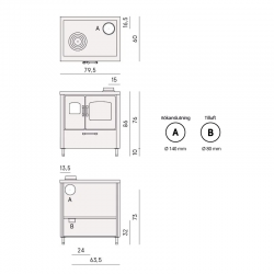 Poêle à bois CADEL Smart 80cm|Ulma AB