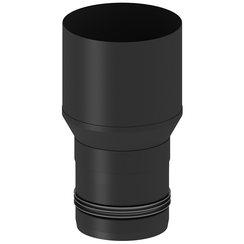 Abgasrohr 80mm Übergang auf 100mm schwarz|Ulma AB