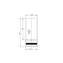 Rauchrohr 80mm gerade 25cm schwarz|Ulma AB