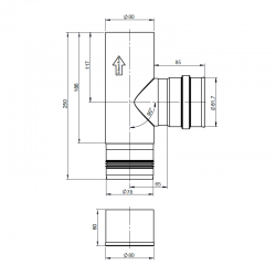 Abgasleitung 80mm T-Stück mit Kondensationskappe|Ulma AB