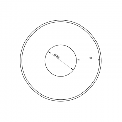 Abgasrohr 80mm Wandrosette mit 80mm Rand schwarz|Ulma AB