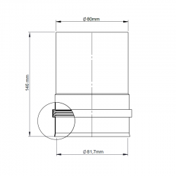Schornstein 80mm Adapter Herd|Ulma AB
