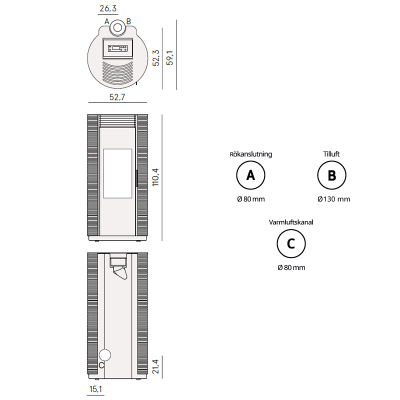 Pelletskamin CADEL Spin Plus Autoclean UP 9|Ulma AB